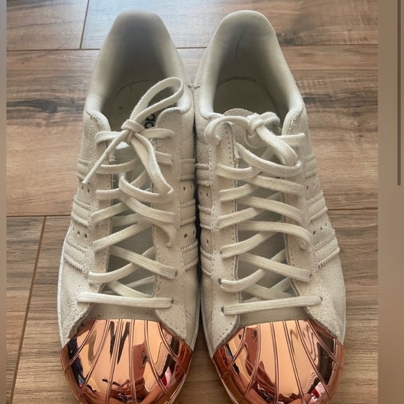 Adidas Originals Superstar 80s Rose Gold Metal Cap Sneakers - Picture 1 of 8